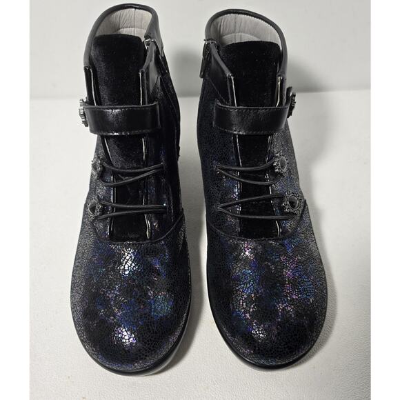 Alegria Womens Heidi Black Dahlia Boots Sz 41 US 10.5-11 Metallic Shimmer - Picture 2 of 11